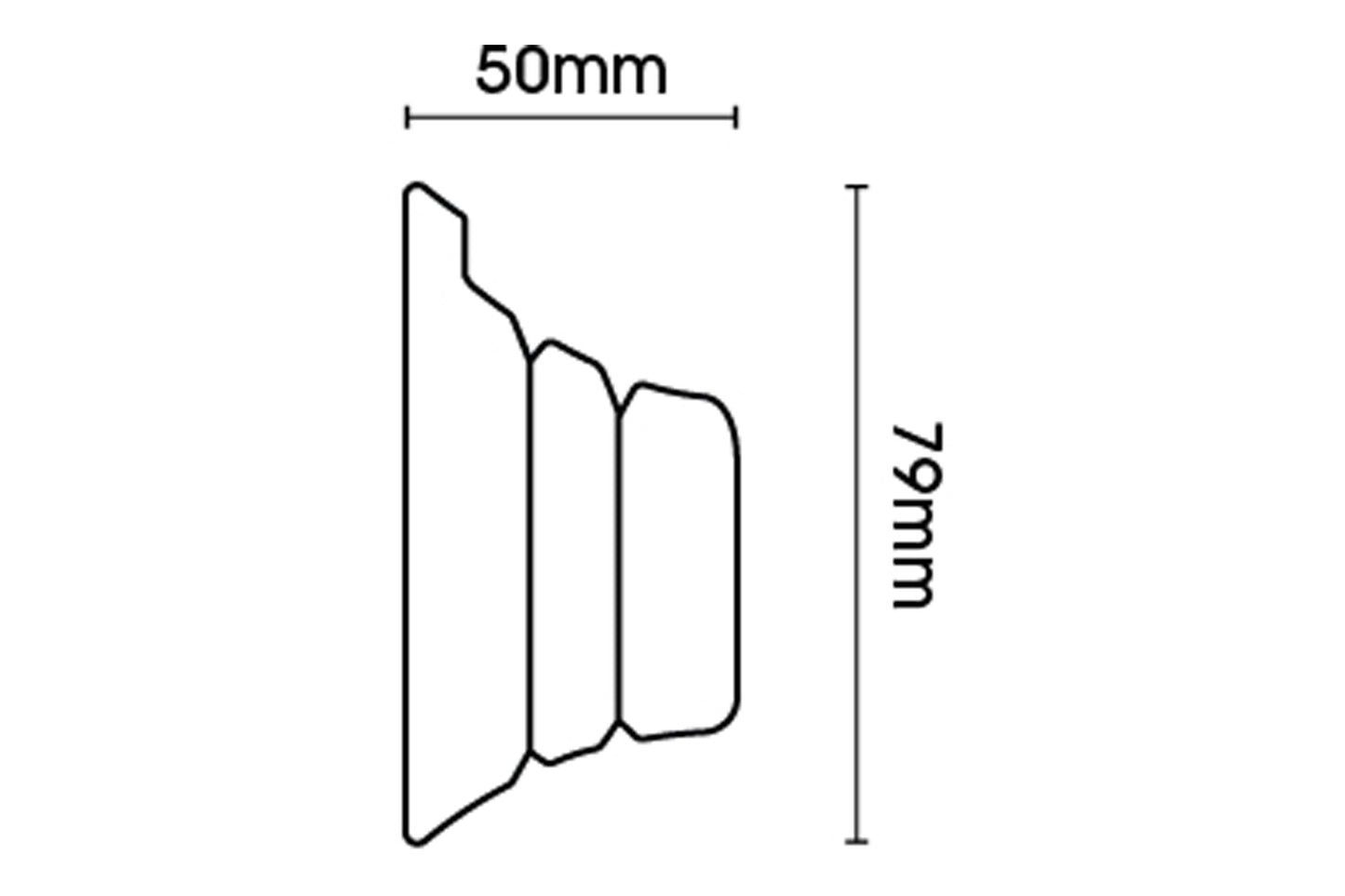Integra Masterpiece 50mm Wooden Curtain Pole Recess Brackets (Pair) - Cream Gold