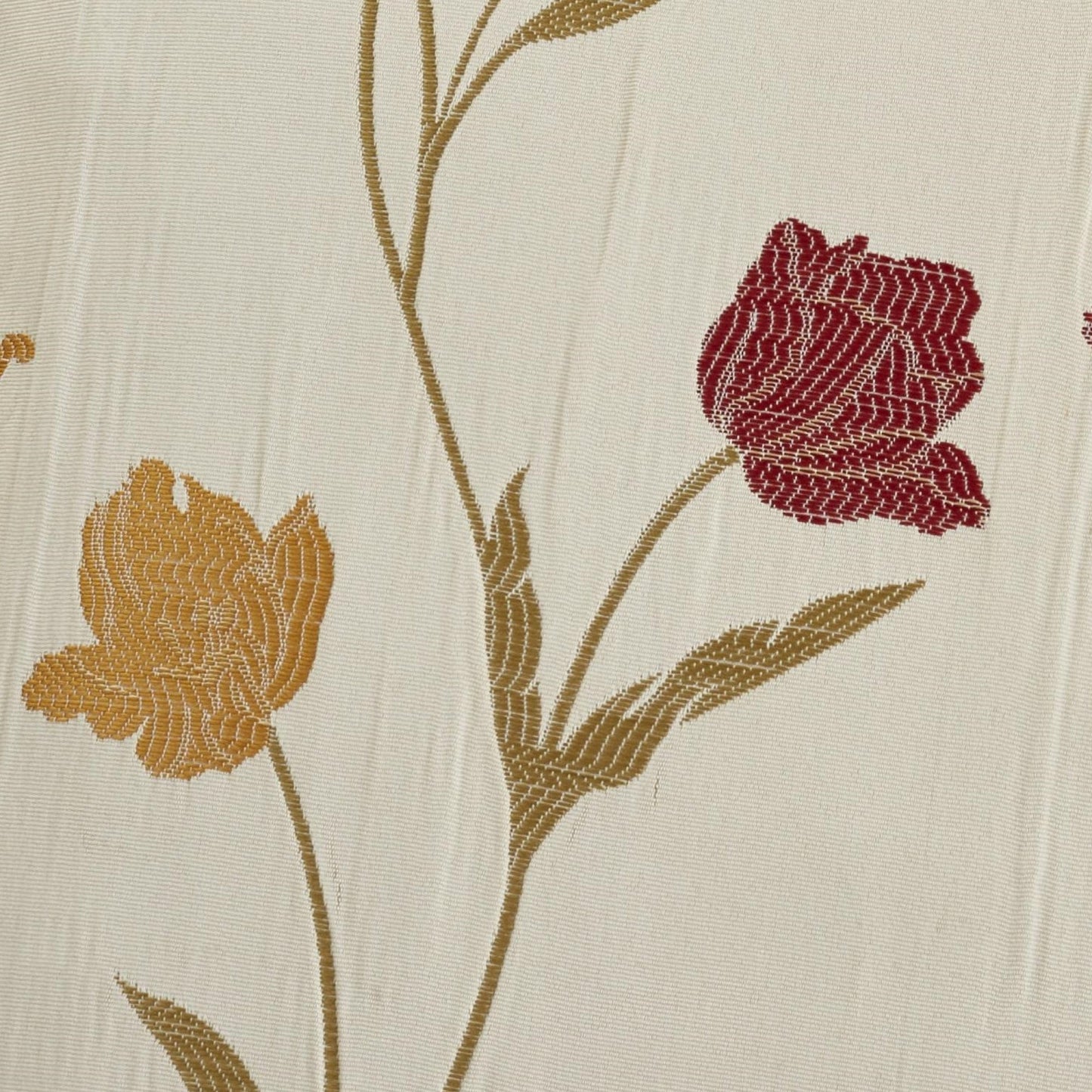 Juliette Pair of Pencil Pleat Curtains by Curtina in Natural & Red - Pair of Pencil Pleat Curtains - Curtina