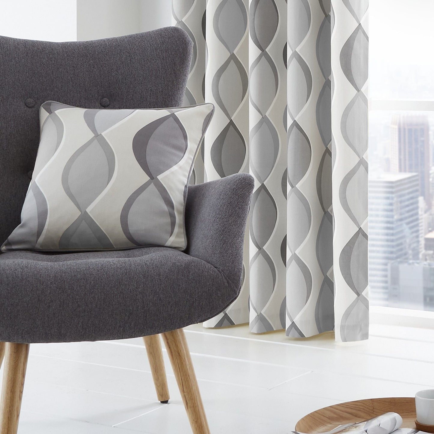 Lennox Cushion by Fusion in Grey 43 x 43cm - Cushion - Fusion