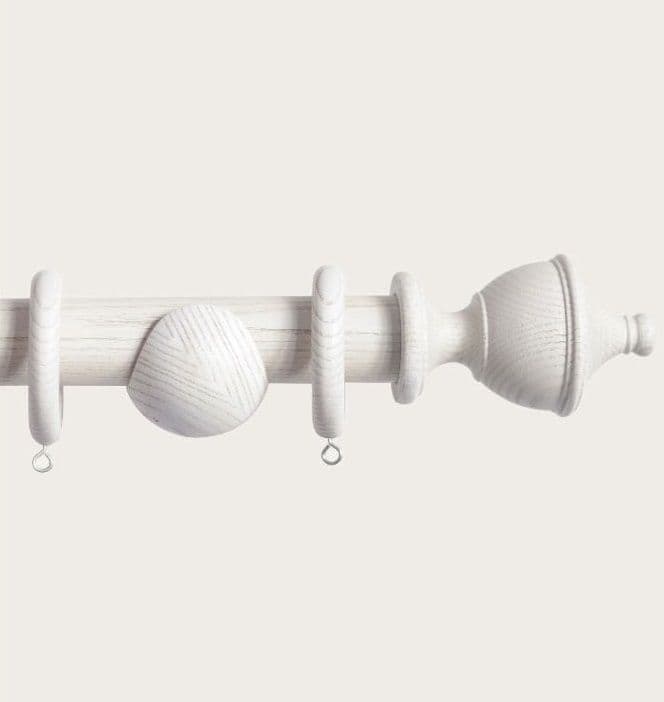 Laura Ashley Haywood 35mm Wooden Curtain Pole - White