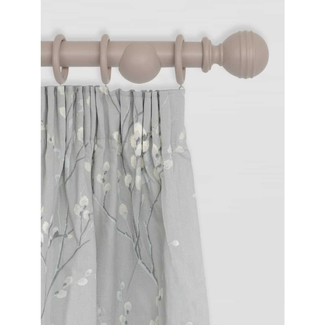 Laura Ashley Ribbed Ball 35mm Wooden Curtain Pole - Truffle