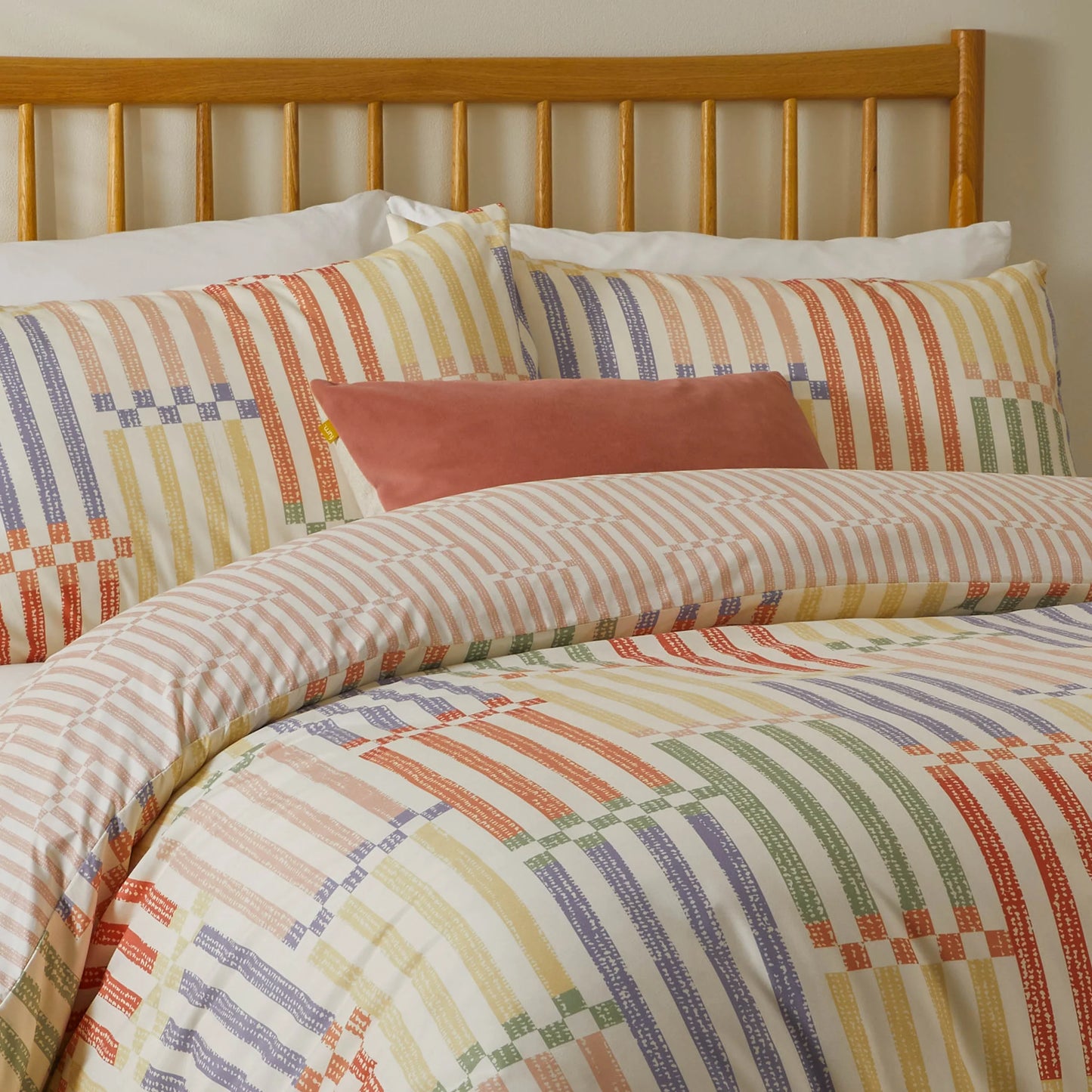 Duvet Day Madison Stripe Duvet Cover Set - Multi/Apricot
