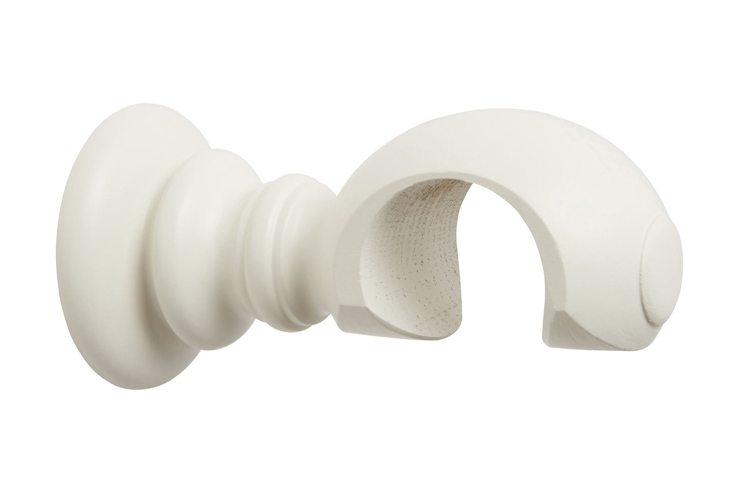 Hallis Modern Country 45mm Wooden Curtain Pole Clasp Bracket - Pearl