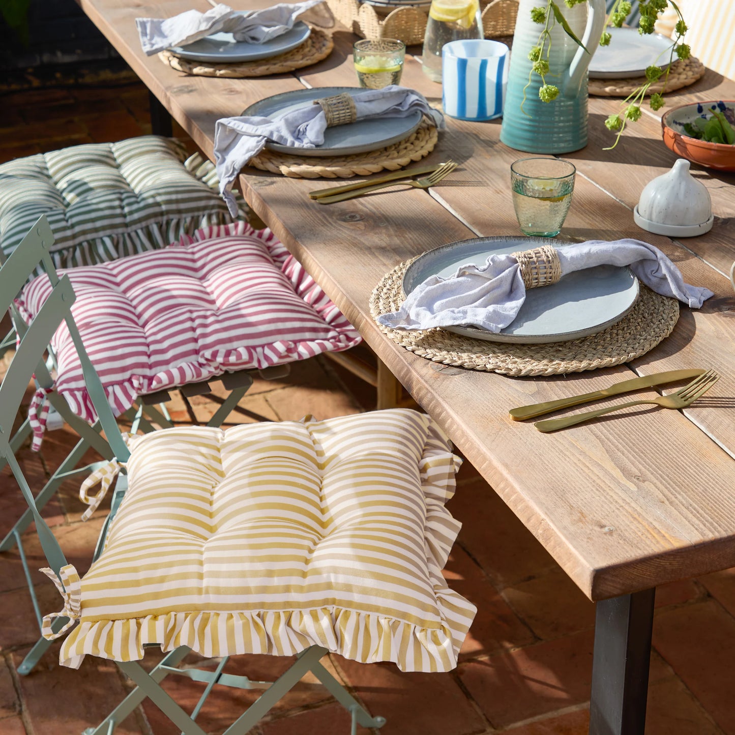 Wylder Millie Ruffle Outdoor Cushion - Yellow