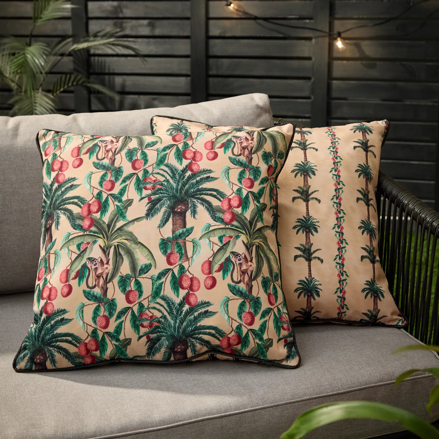 Wylder Monkey Palm Monkeys Outdoor Cushion - Papyrus