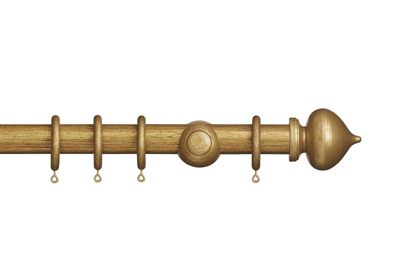Hallis Museum Florence 35mm Wooden Curtain Pole - Antique Gilt