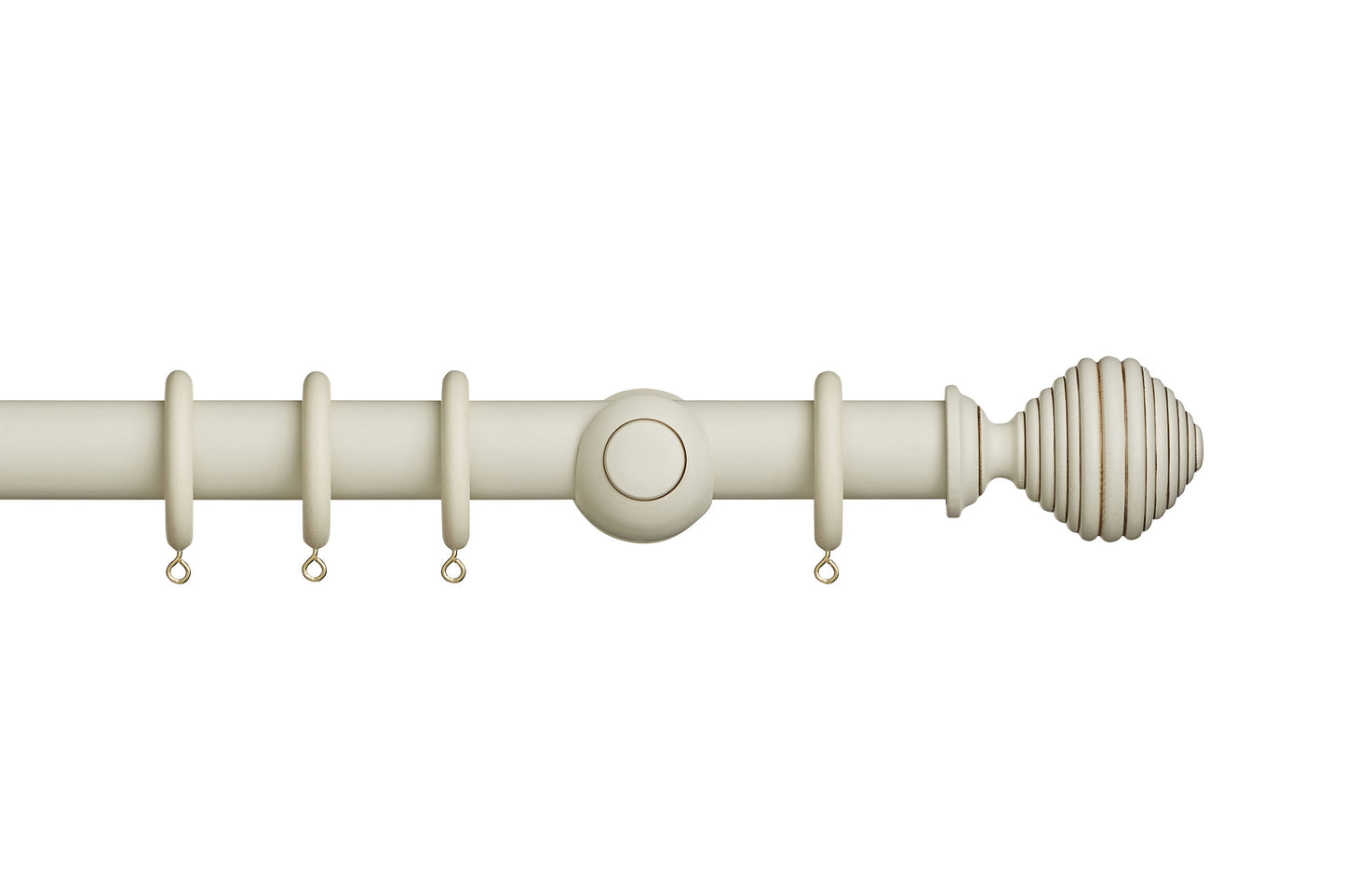 Hallis Museum Dune 35mm Wooden Curtain Pole - Antique White