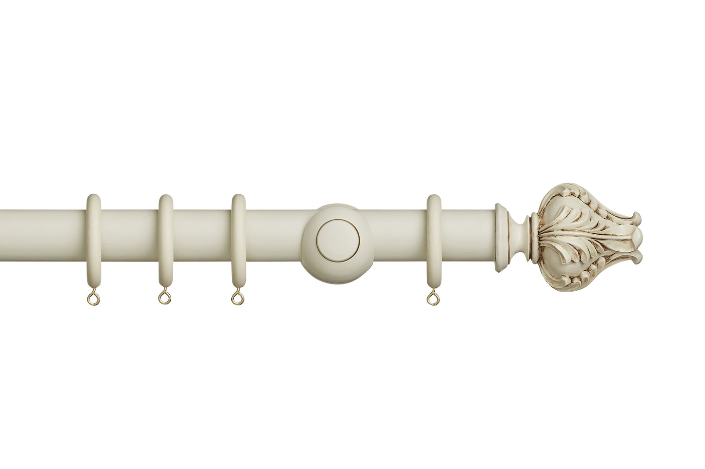 Hallis Museum Vienna 35mm Wooden Curtain Pole - Antique White