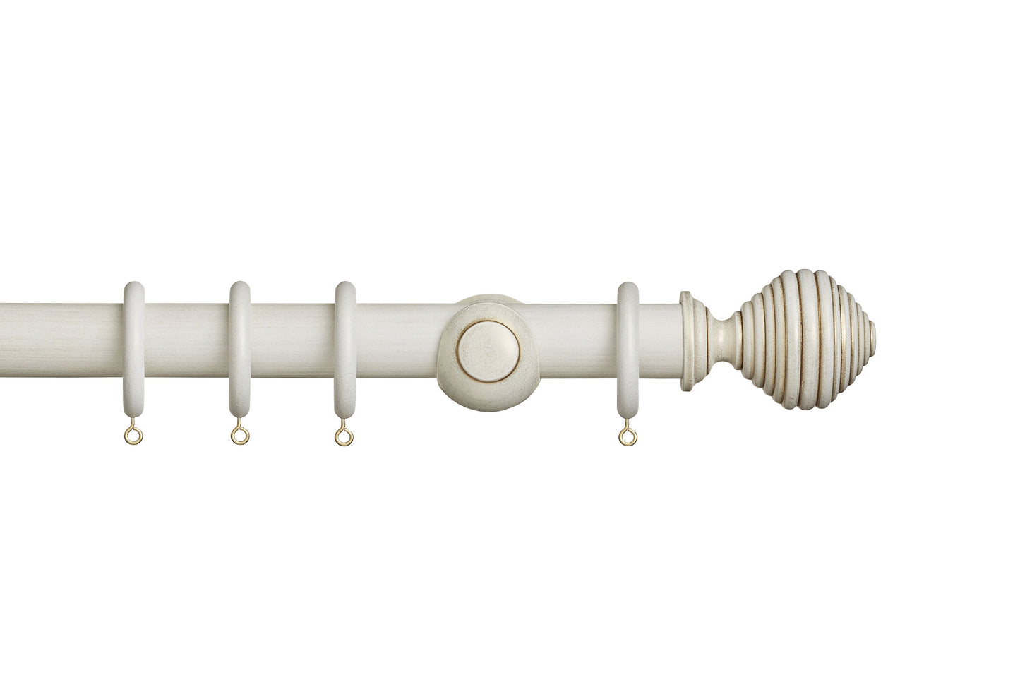 Hallis Museum Dune 35mm Wooden Curtain Pole - Cream & Gold