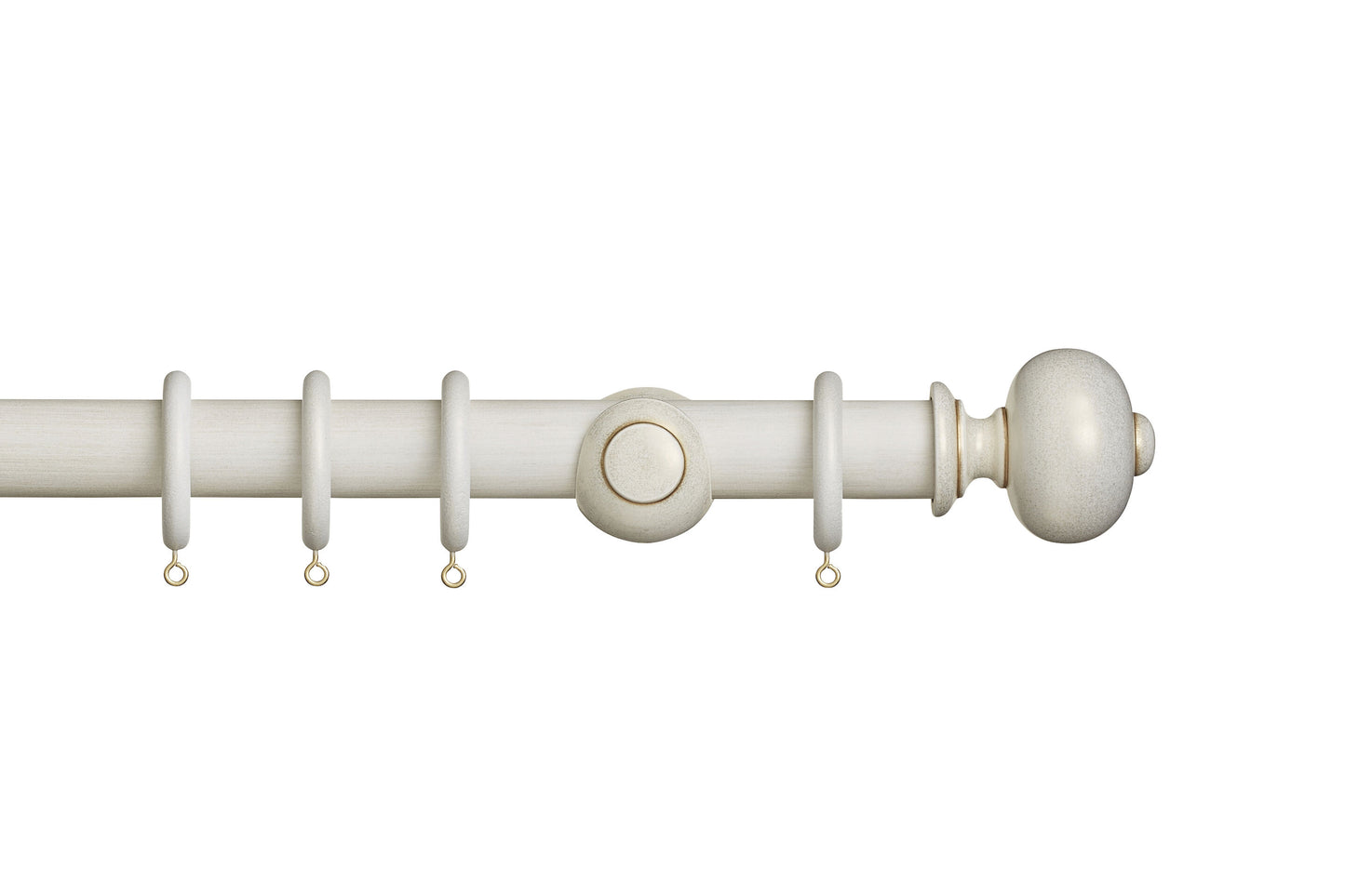 Hallis Museum Parham 35mm Wooden Curtain Pole - Cream & Gold