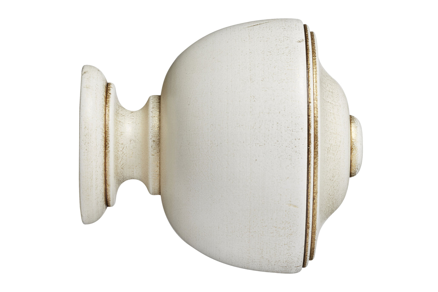 Hallis Museum Asher 35mm Wooden Curtain Pole Finial - Cream & Gold