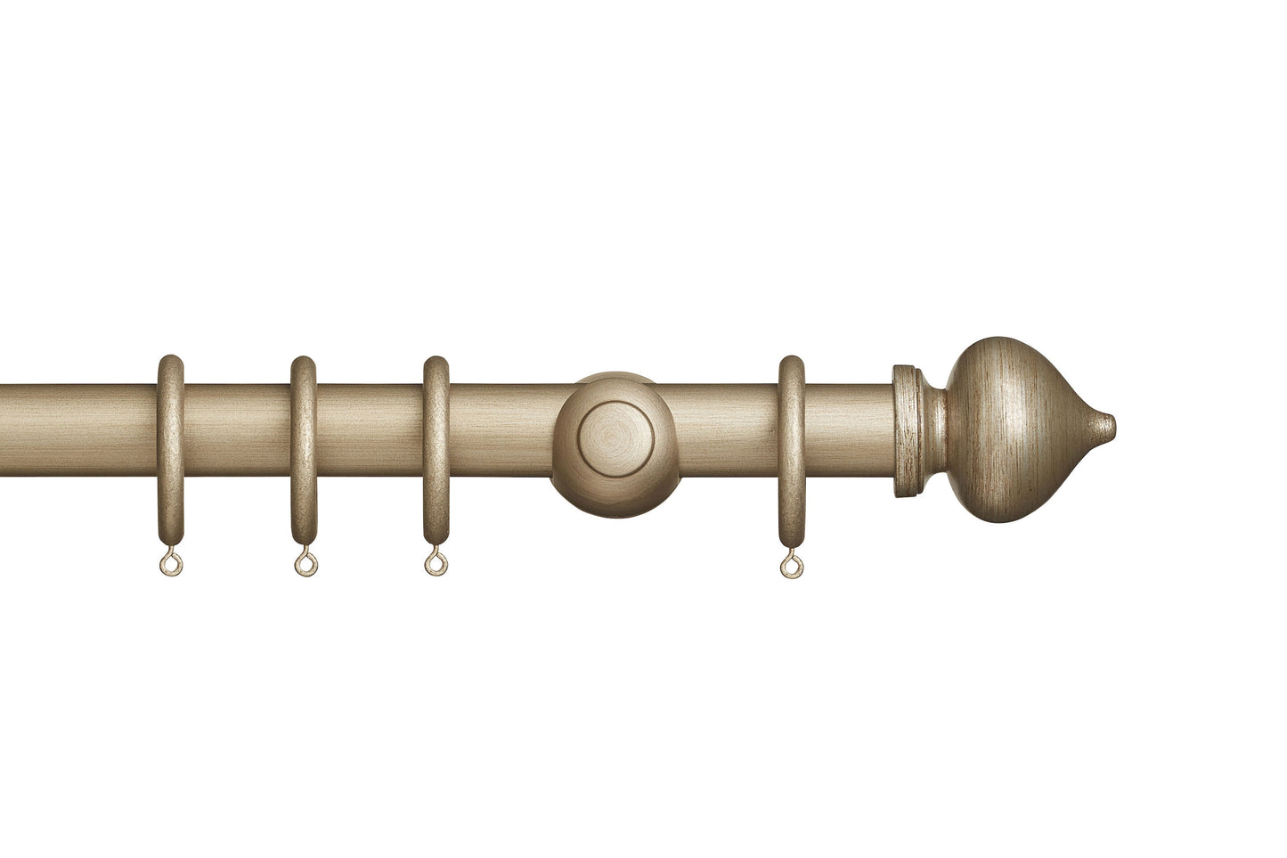 Hallis Museum Florence 35mm Wooden Curtain Pole - Satin Oyster