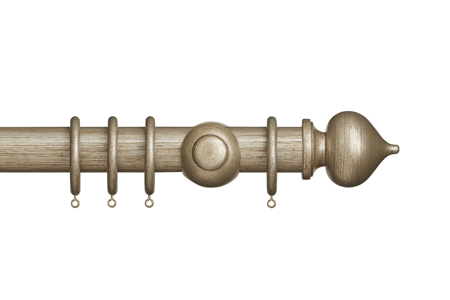 Hallis Museum Florence 45mm Wooden Curtain Pole - Antique Silver