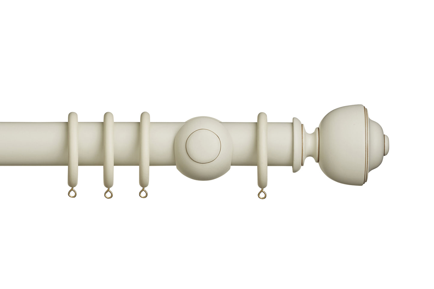 Hallis Museum Asher 45mm Wooden Curtain Pole - Antique White