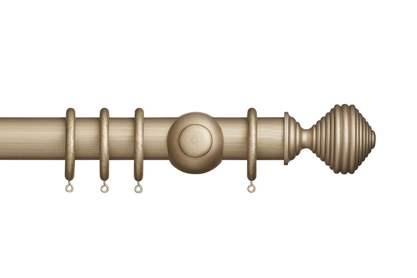 Hallis Museum Dune 45mm Wooden Curtain Pole - Satin Oyster