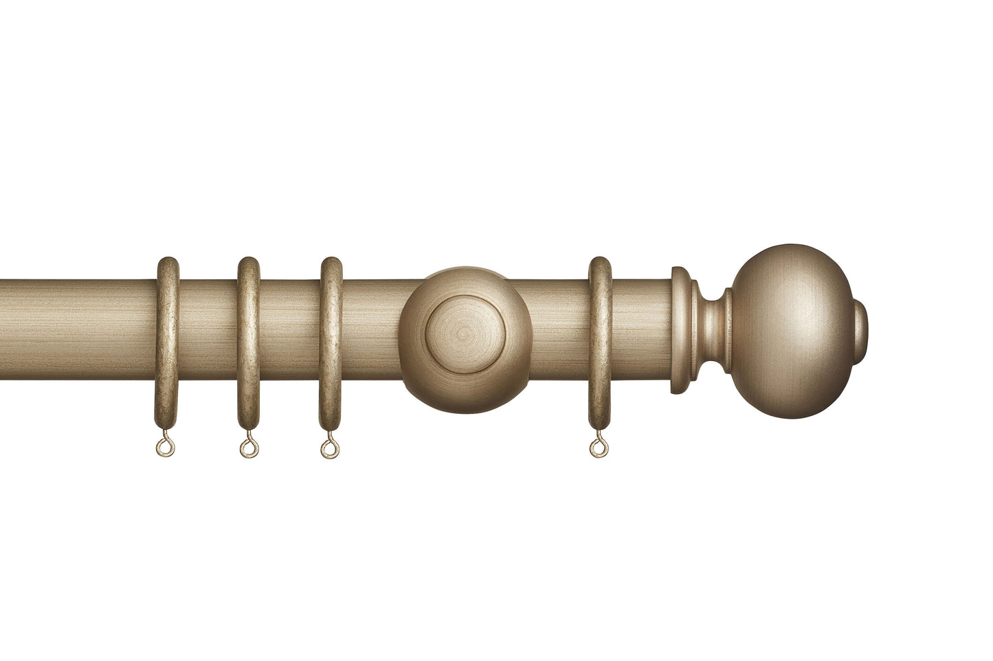 Hallis Museum Parham 45mm Wooden Curtain Pole - Satin Oyster