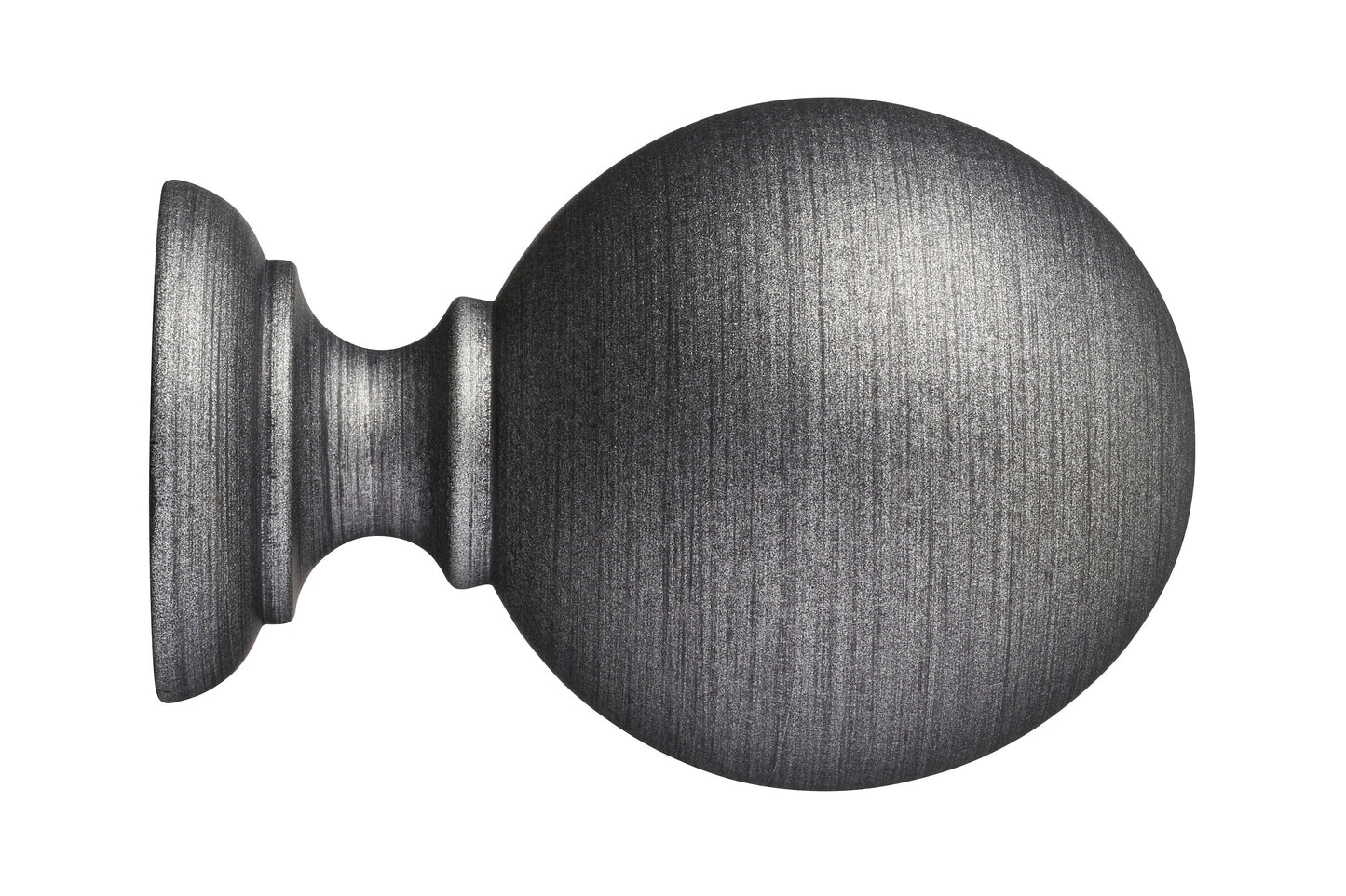 Hallis Museum Plain Ball 45mm Wooden Curtain Pole Finial - Satin Pewter