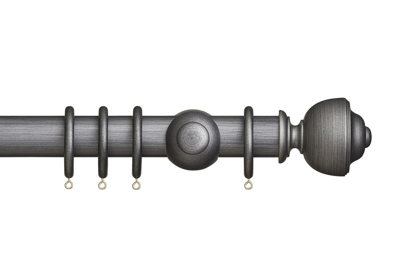 Hallis Museum Asher 45mm Wooden Curtain Pole - Satin Pewter