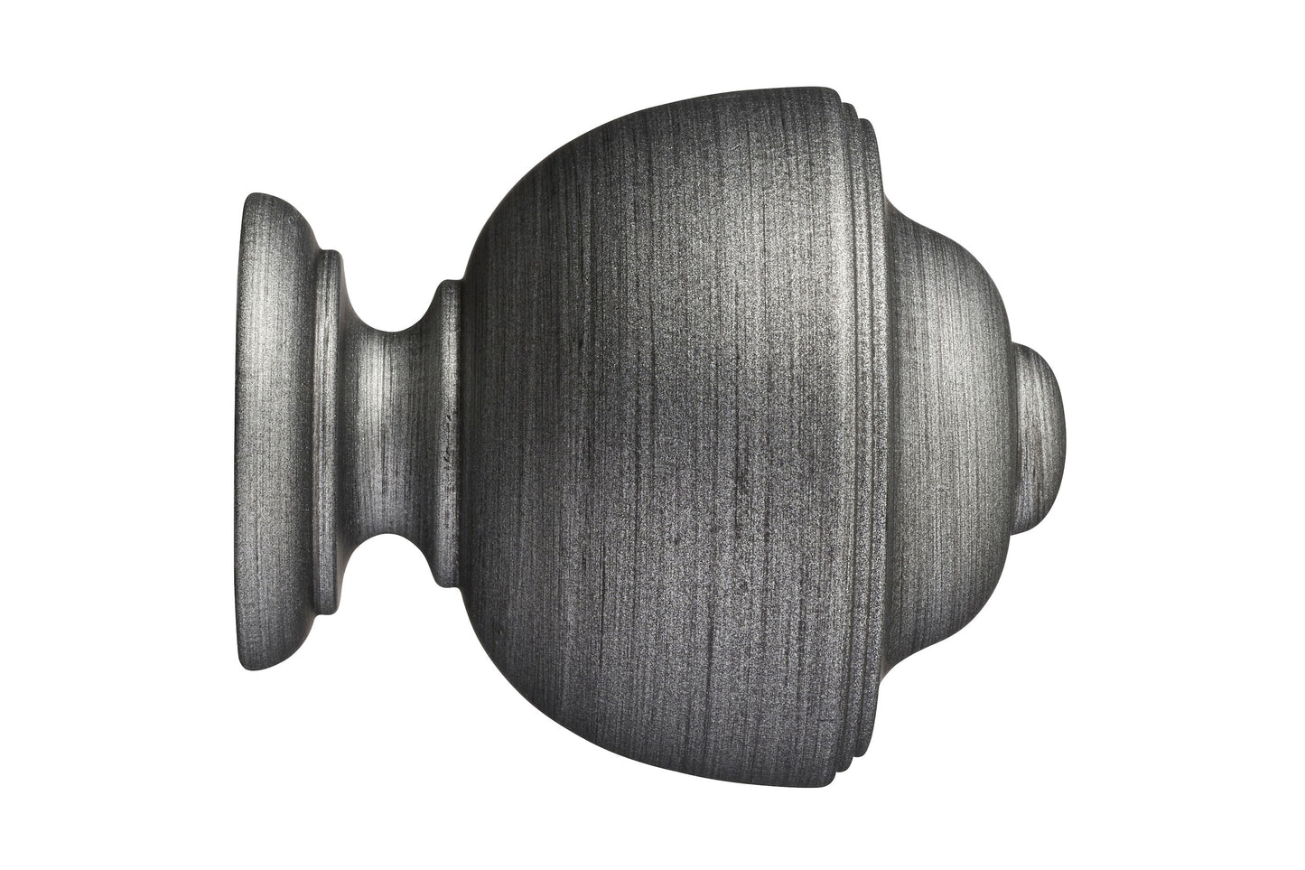 Hallis Museum Asher 45mm Wooden Curtain Pole Finial - Satin Pewter