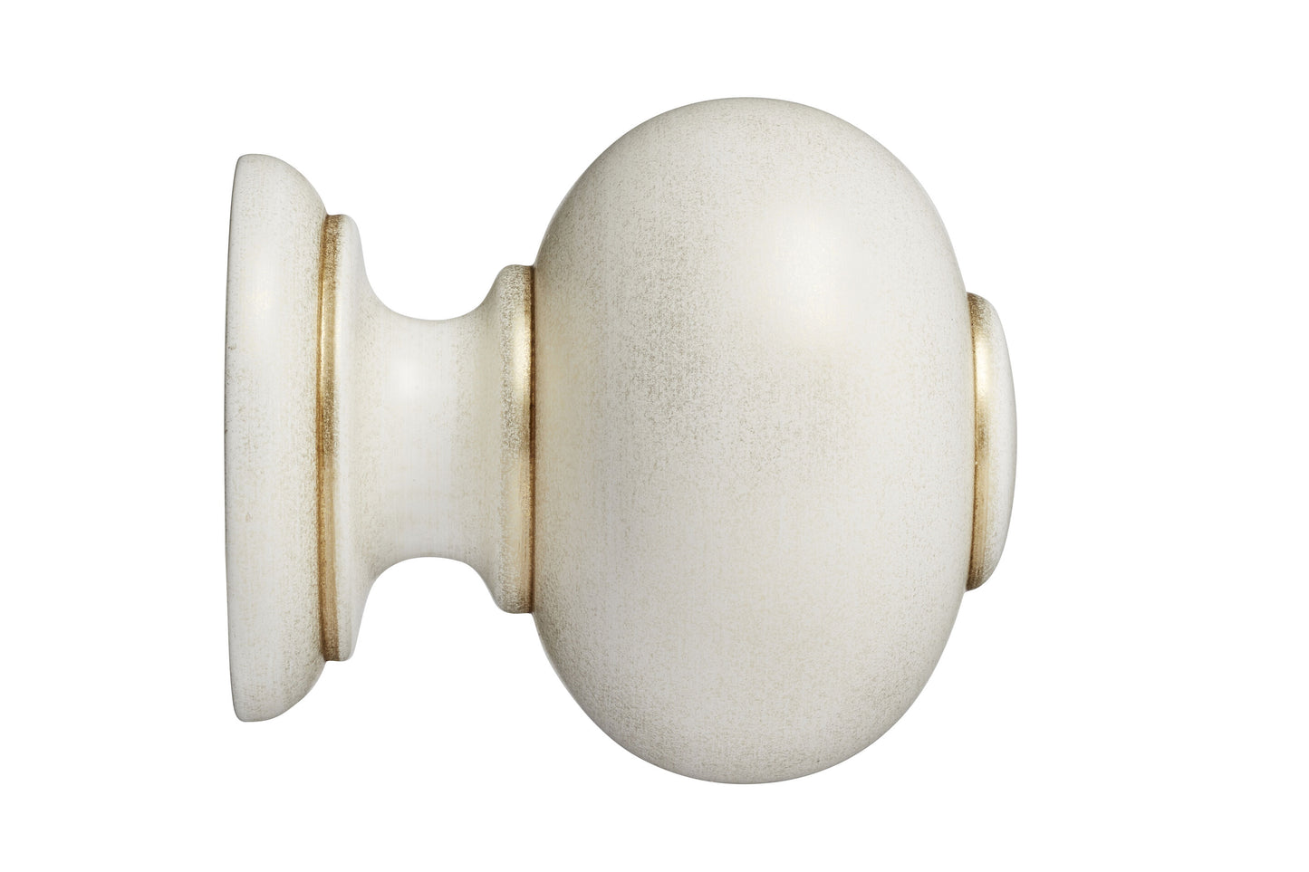 Hallis Museum Parham 55mm Wooden Curtain Pole Finial - Cream & Gold
