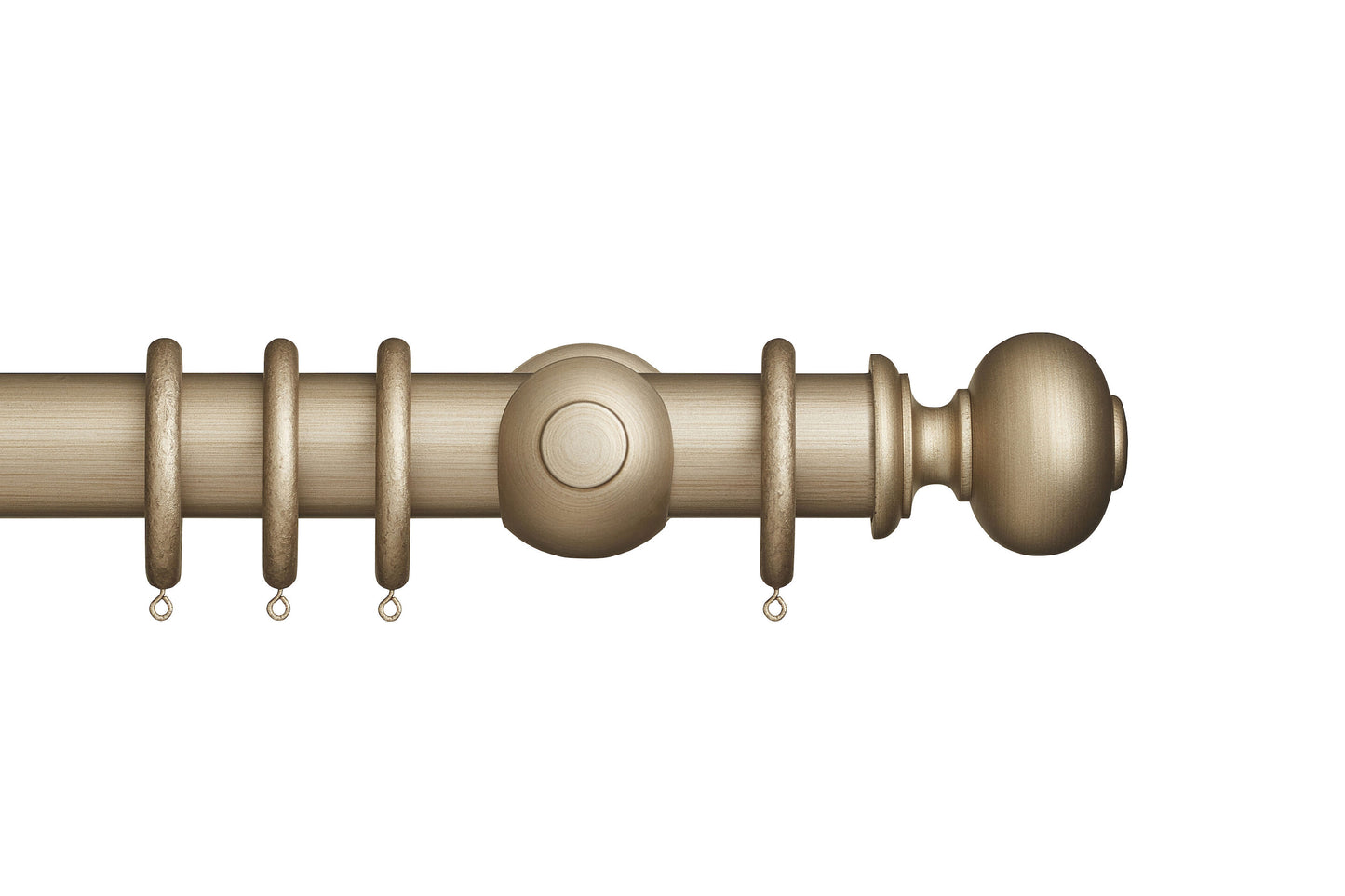 Hallis Museum Parham 55mm Wooden Curtain Pole - Satin Oyster