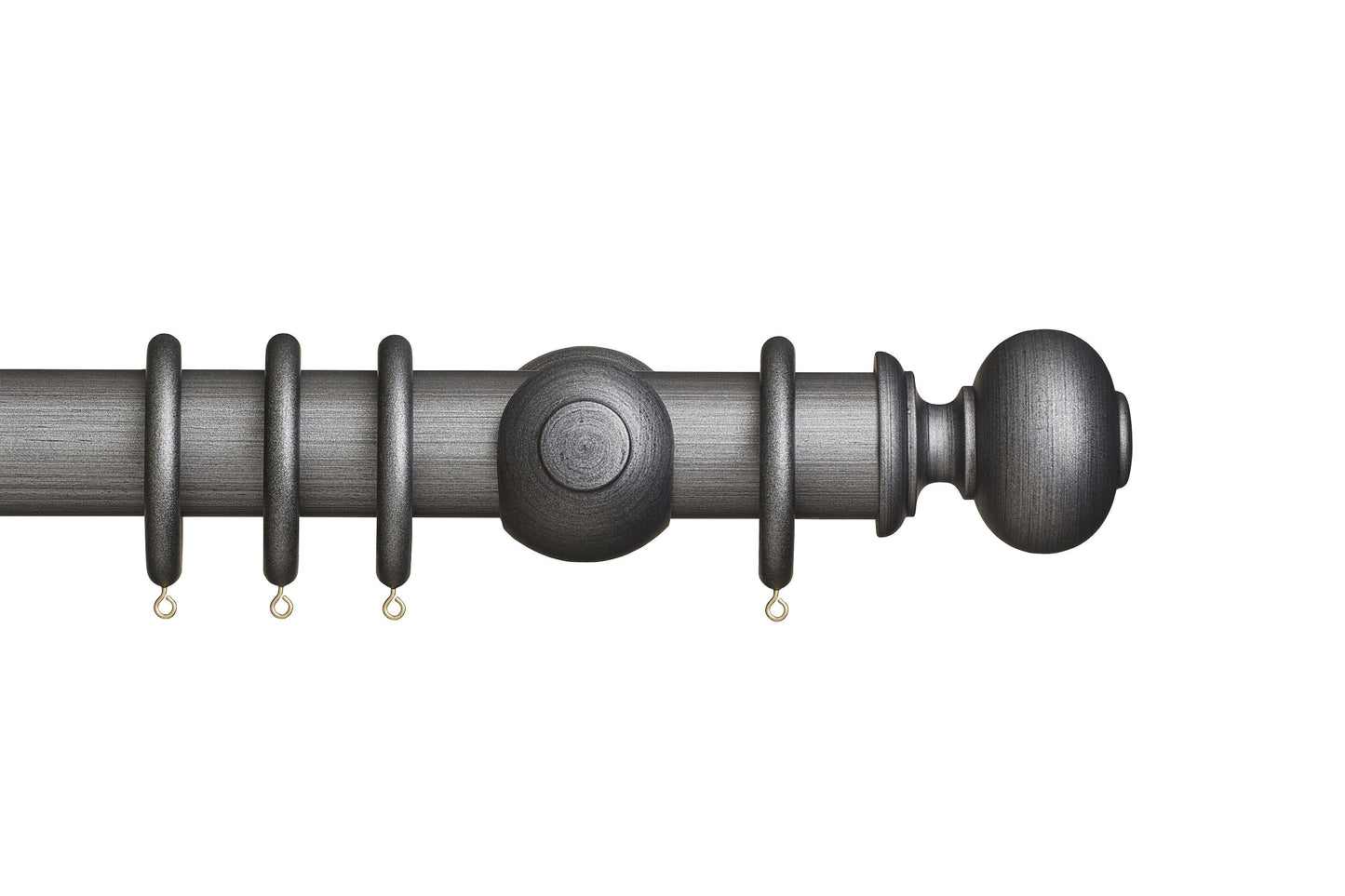 Hallis Museum Parham 55mm Wooden Curtain Pole - Satin Pewter