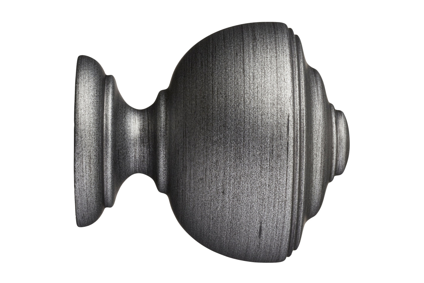 Hallis Museum Asher 55mm Wooden Curtain Pole Finial - Satin Pewter