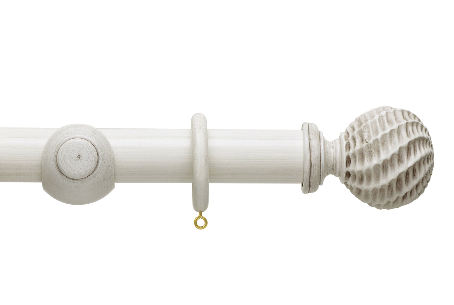 Hallis Origins Ammonite 35mm Wooden Curtain Pole - Chalk Stone