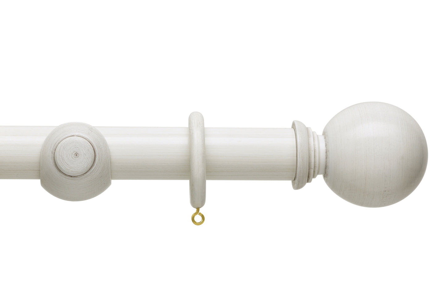 Hallis Origins Ball 35mm Wooden Curtain Pole - Chalk Stone