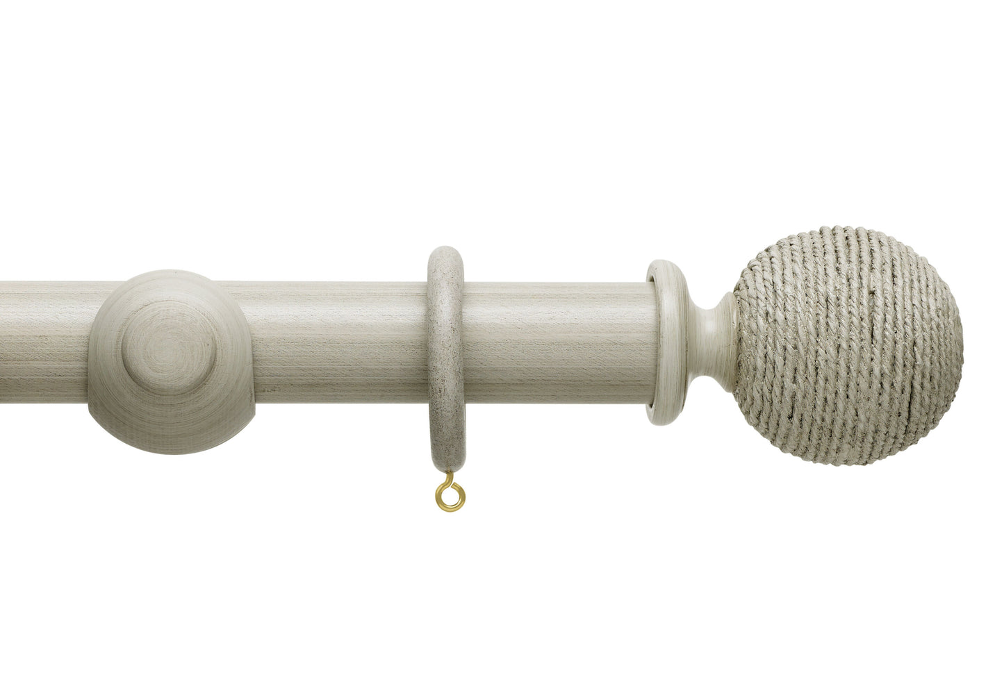 Hallis Origins Twine 35mm Wooden Curtain Pole - Flint Grey