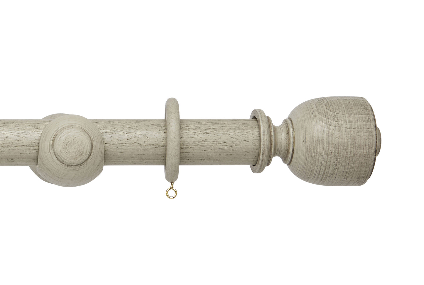 Hallis Origins Tulip Urn 35mm Wooden Curtain Pole - Flint Grey