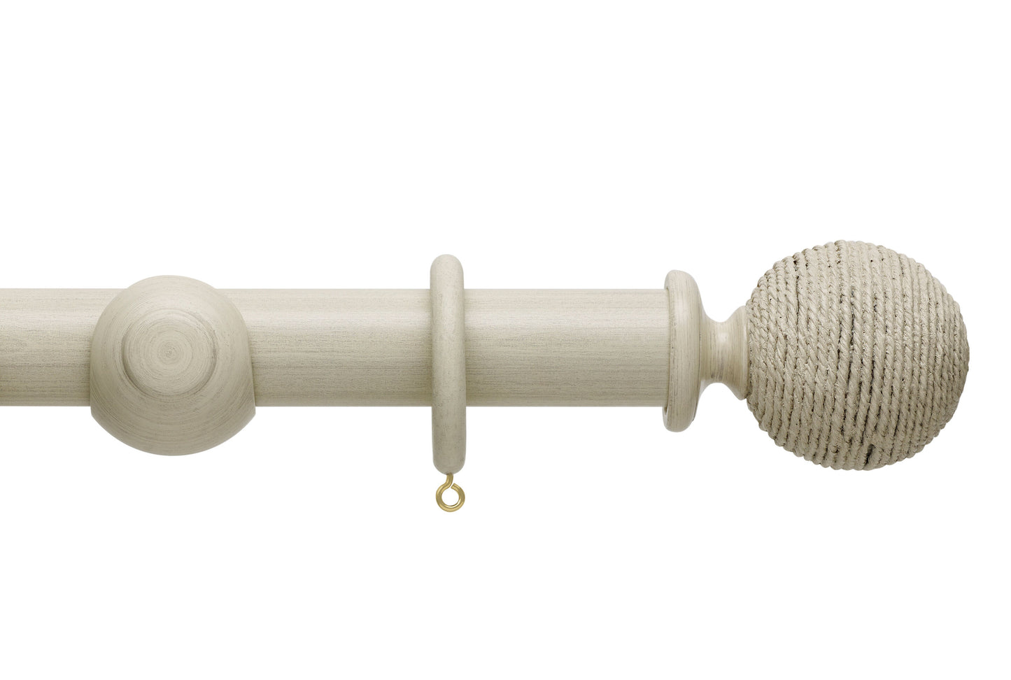 Hallis Origins Twine 35mm Wooden Curtain Pole - Limestone