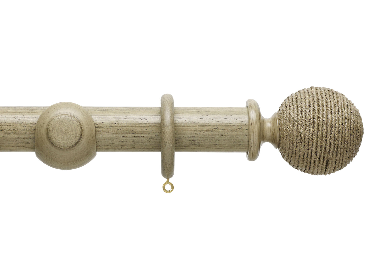 Hallis Origins Twine 35mm Wooden Curtain Pole - Millstone Grey
