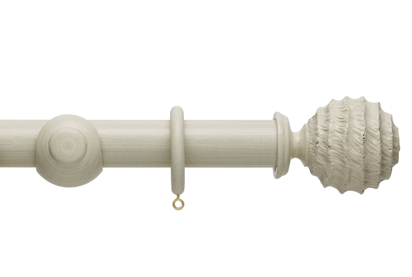 Hallis Origins Fossil Ball 45mm Wooden Curtain Pole - Limestone