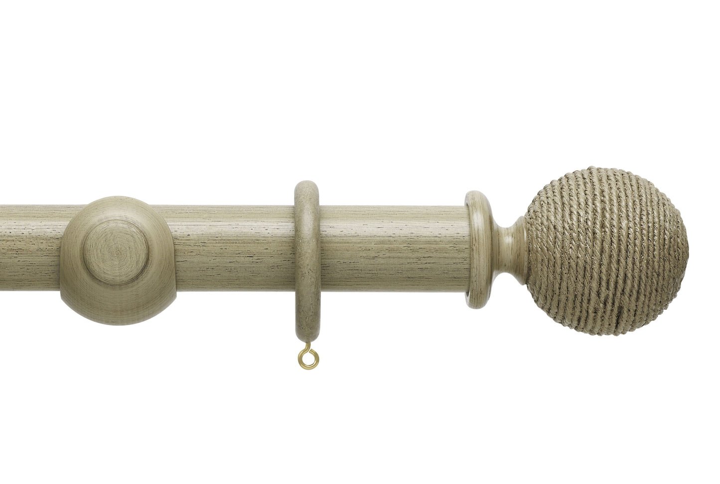 Hallis Origins Twine 45mm Wooden Curtain Pole - Millstone Grey