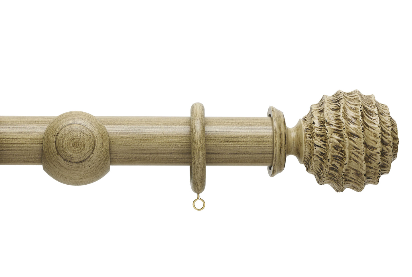 Hallis Origins Fossil Ball 45mm Wooden Curtain Pole - Shale
