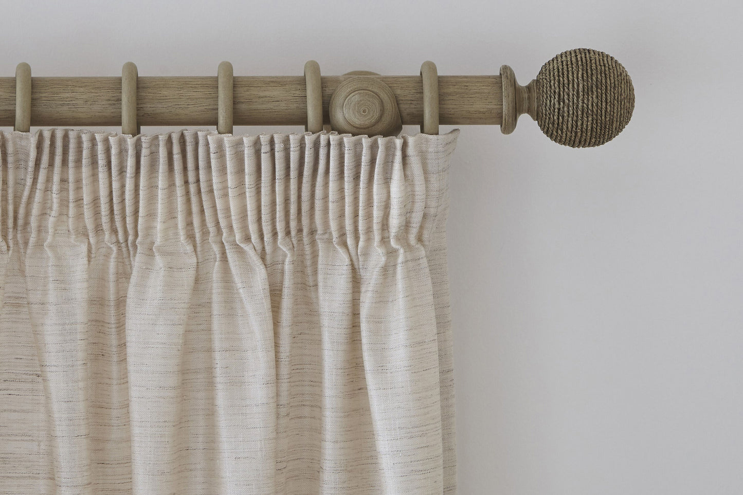 Hallis Origins Twine 45mm Wooden Curtain Pole - Millstone Grey