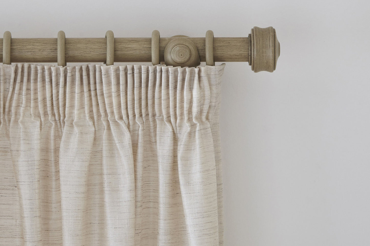 Hallis Origins Disc 45mm Wooden Curtain Pole - Millstone Grey