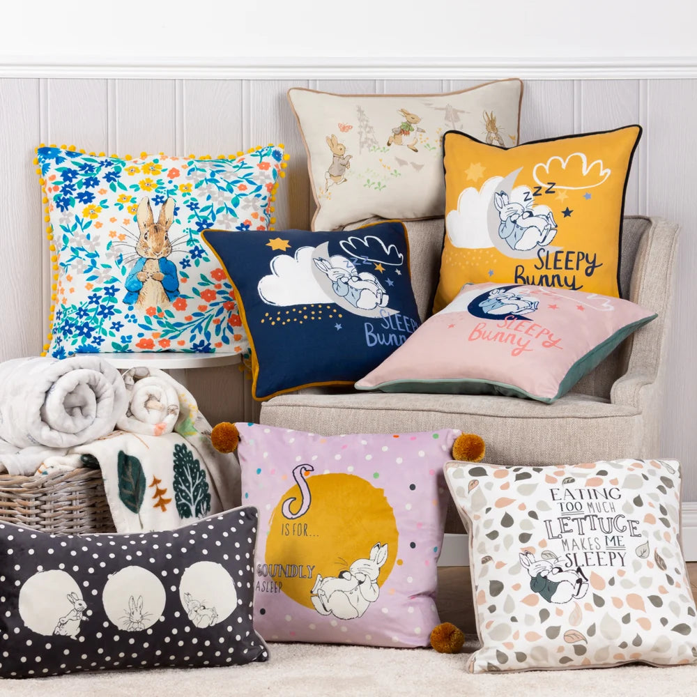 Peter Rabbit™ Spot Me Cushion - Charcoal