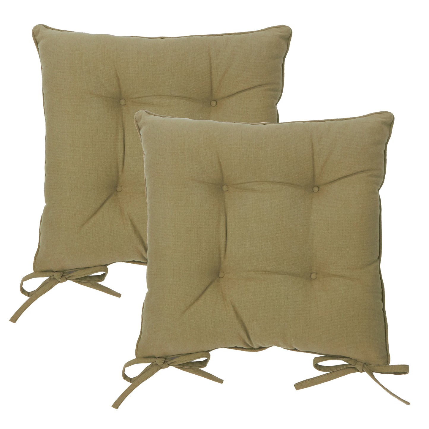 Yard Slub Cotton Seat Cushions (Pair) - Moss