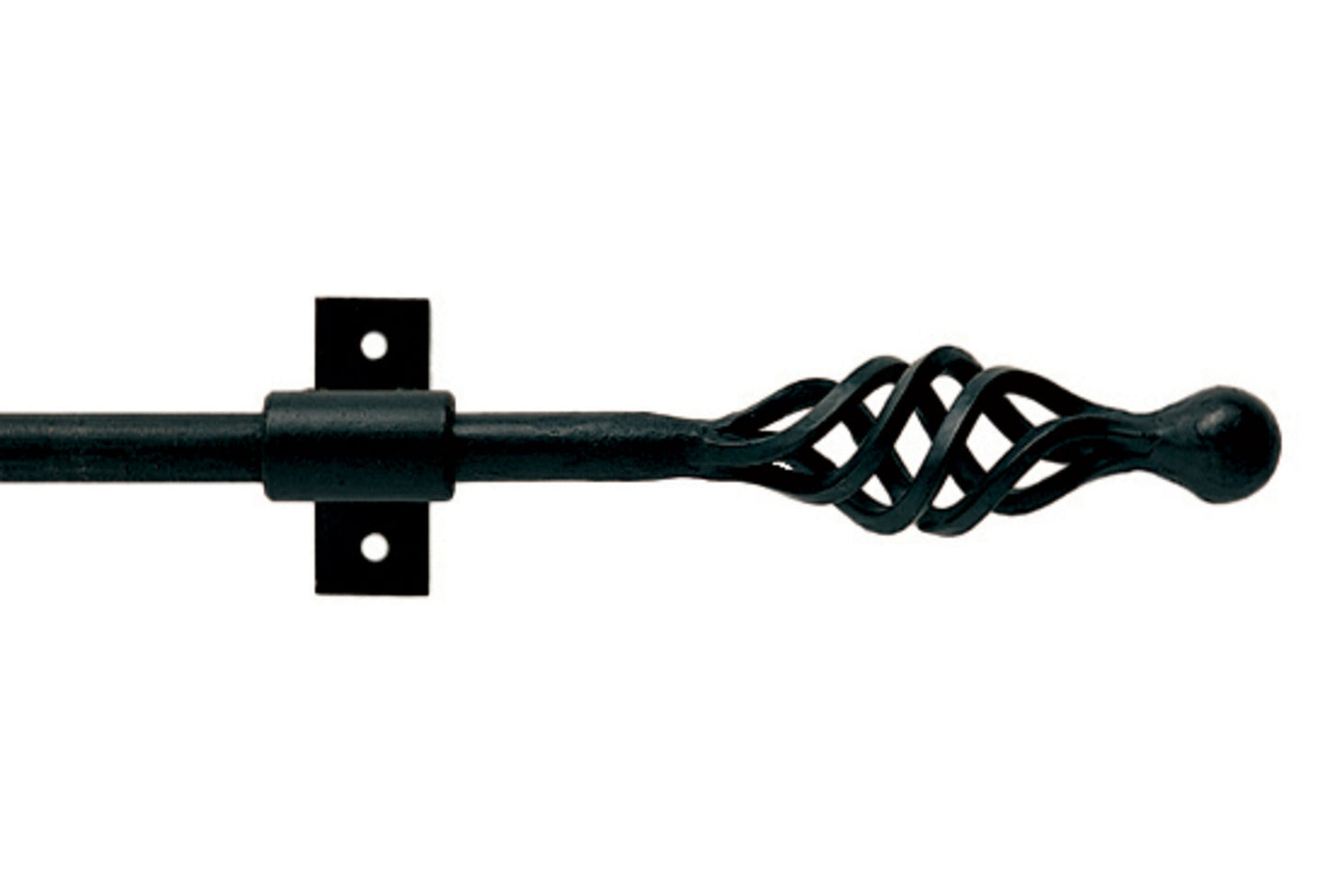 Hallis Artisan Mini Cage 12mm Wrought Iron Metal Curtain Pole - Black