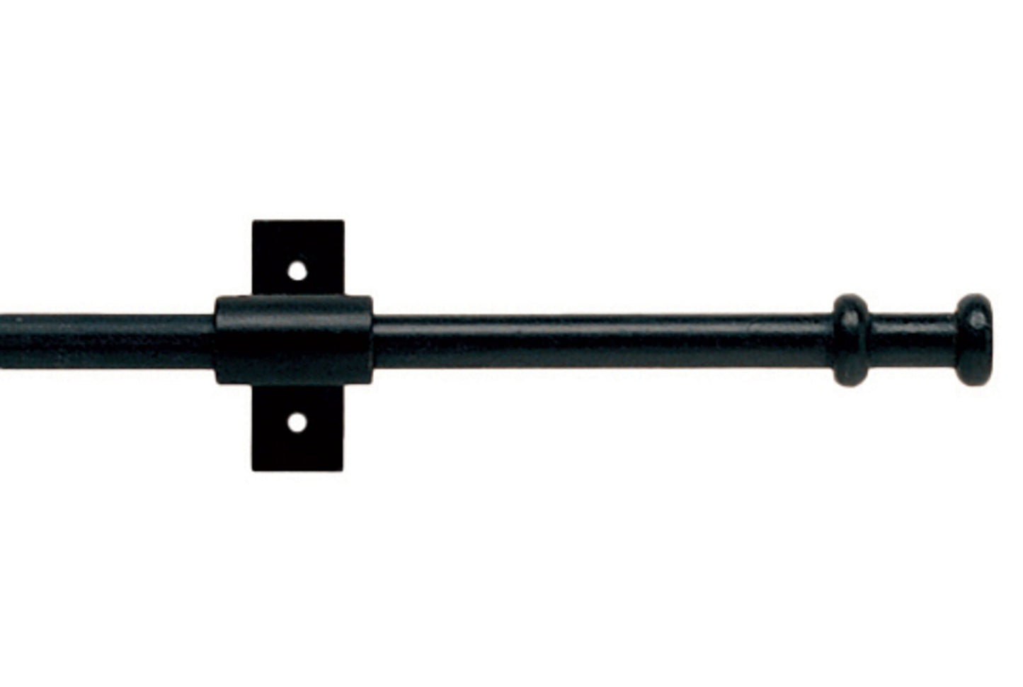 Hallis Artisan Stopper 12mm Wrought Iron Metal Curtain Pole - Black