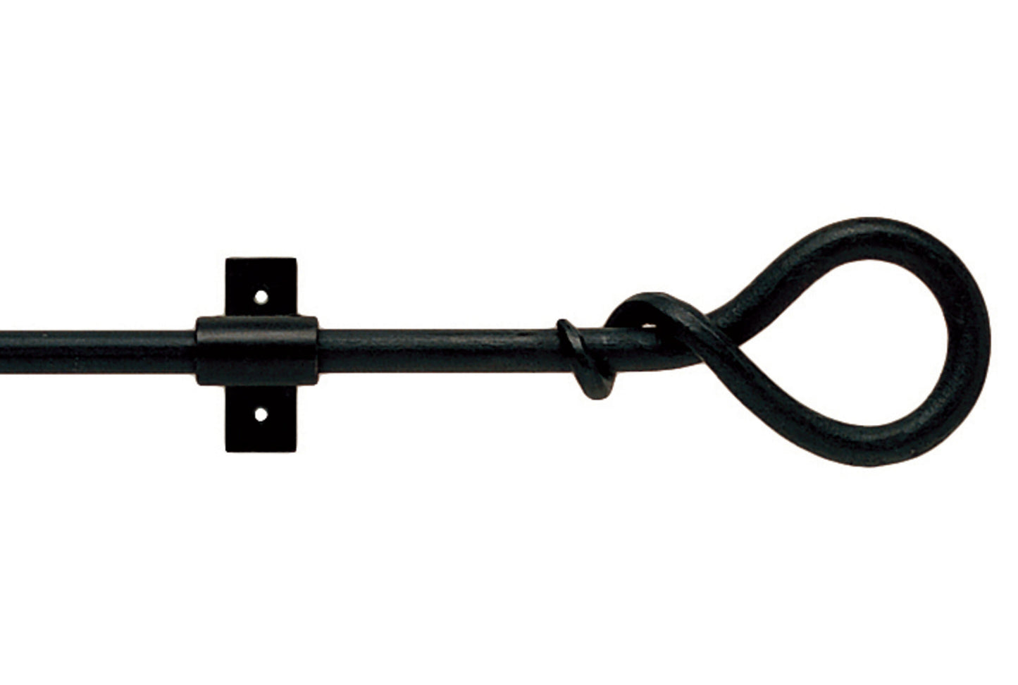 Hallis Artisan Knot 12mm Wrought Iron Metal Curtain Pole - Black