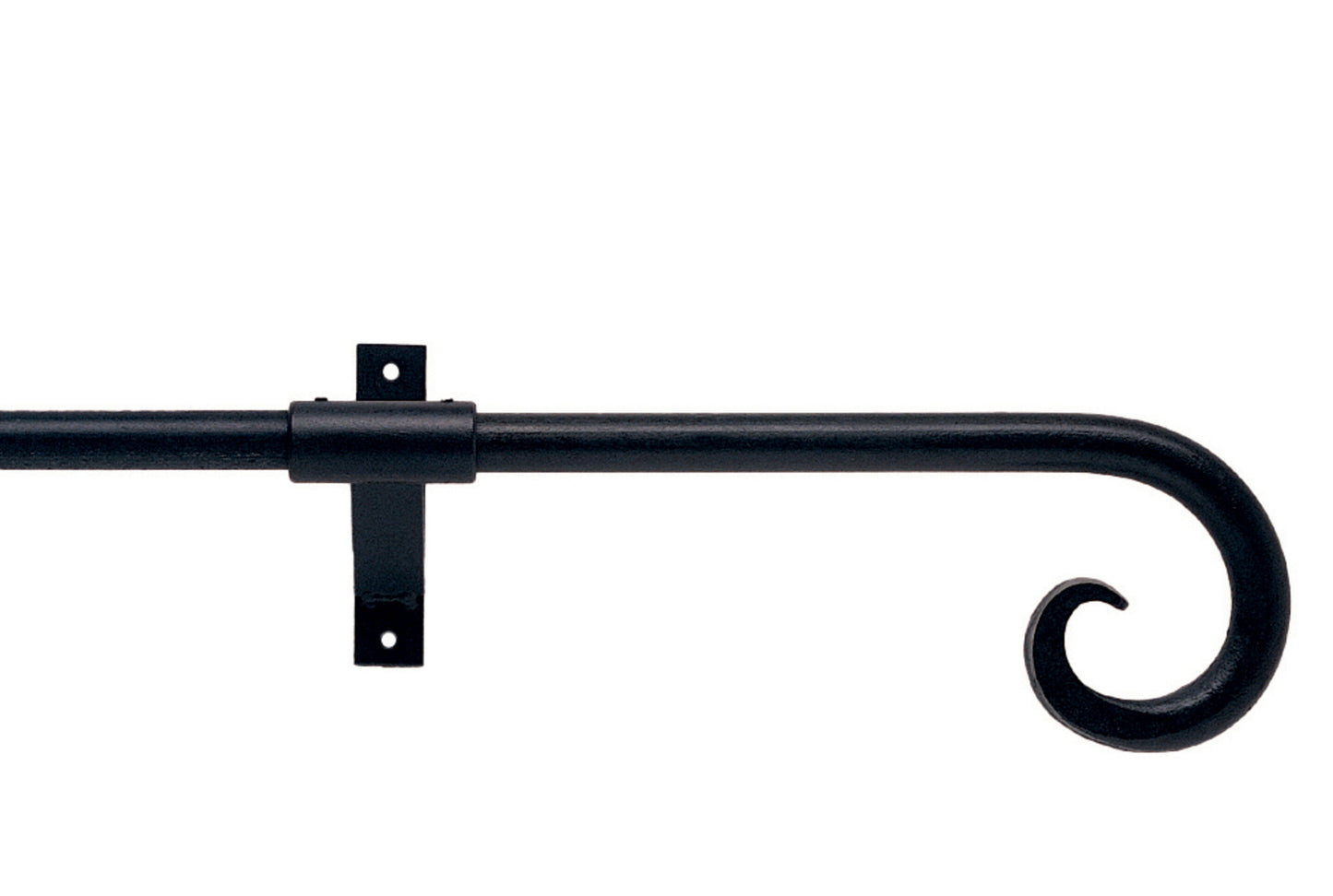 Hallis Artisan Curl 16mm Wrought Iron Metal Curtain Pole - Black