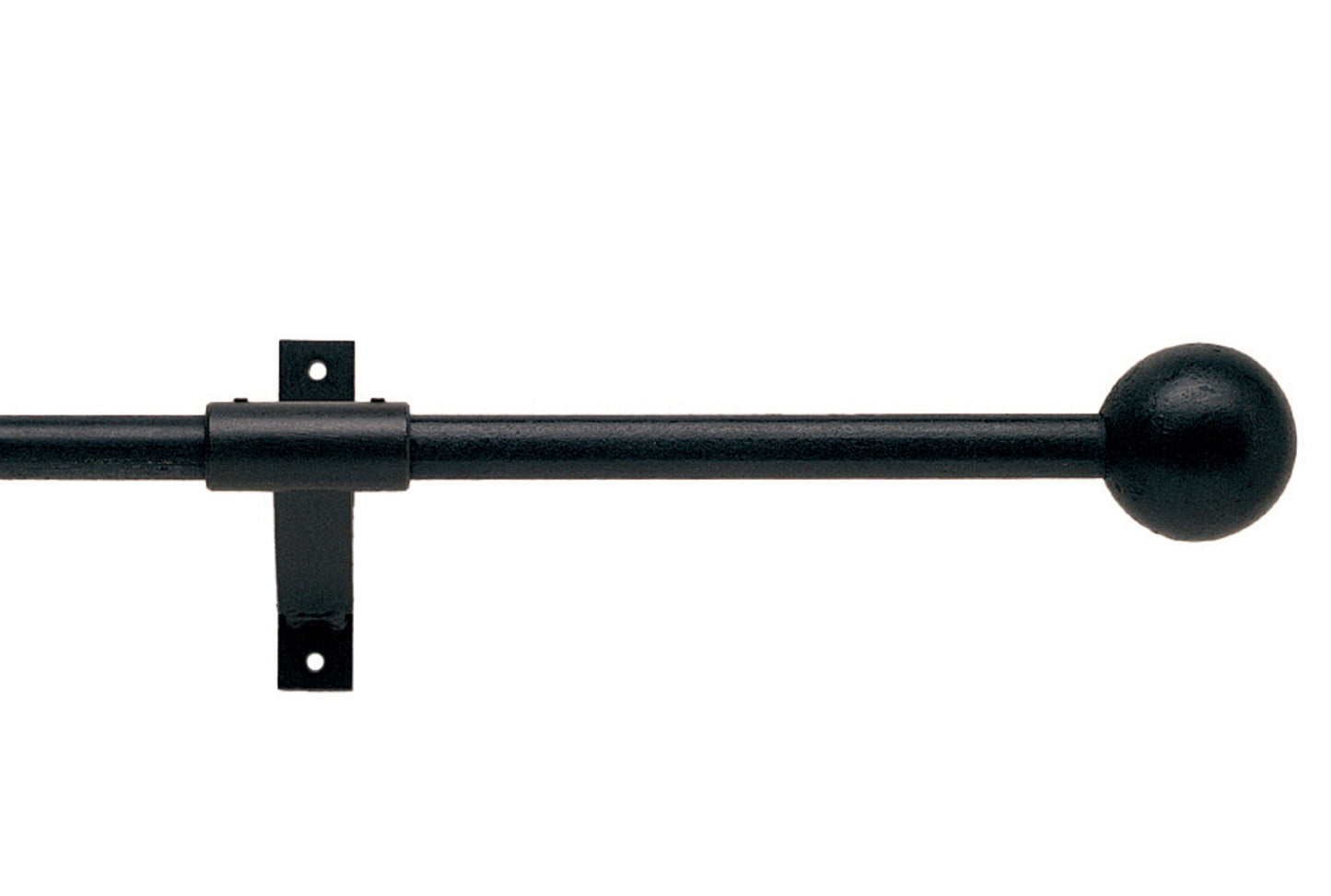Hallis Artisan Cannon 16mm Wrought Iron Metal Curtain Pole - Black