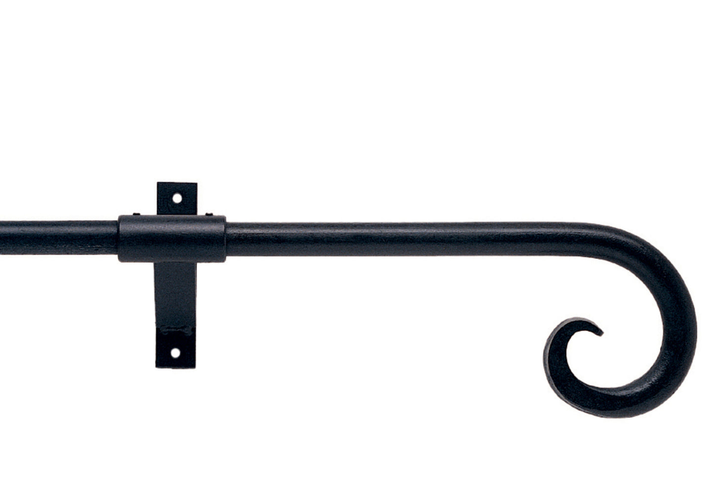 Hallis Artisan Curl 16mm Wrought Iron Bay Window Curtain Pole - Black