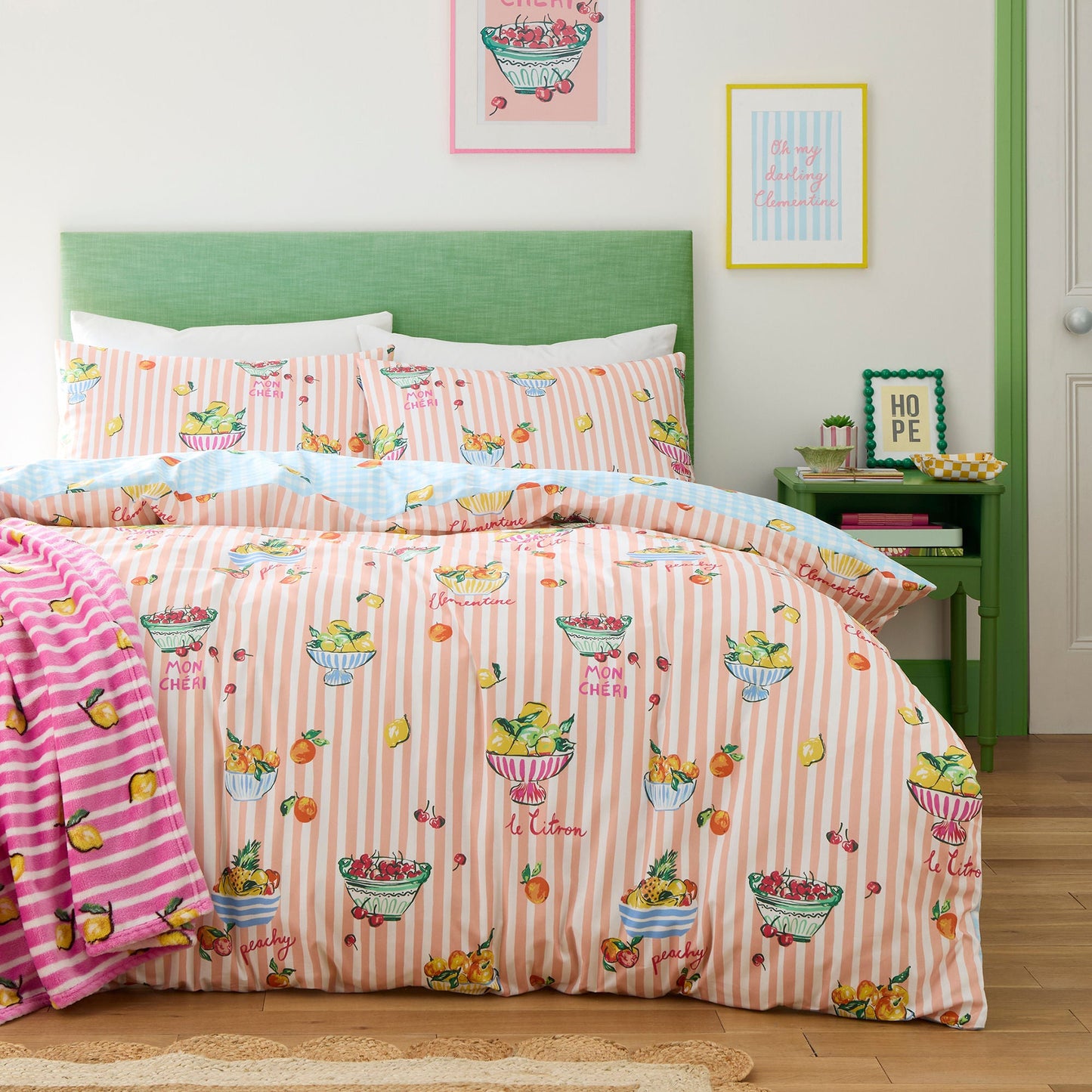 Summer Fruits Throw in Pink 120 x 150cm - Throw - Fusion