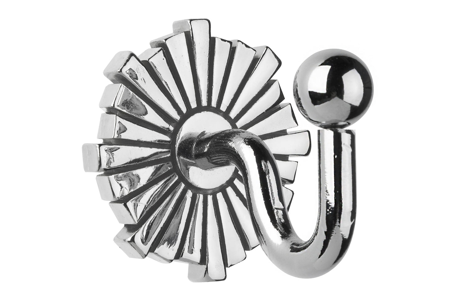 Swish Art Deco Metal Curtain Tieback Hooks (Pair) - Chrome