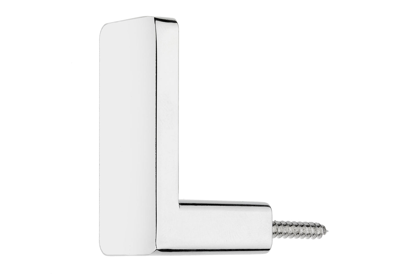 Swish Contemporary L-Shaped Metal Curtain Tieback Hooks (Pair) - Chrome