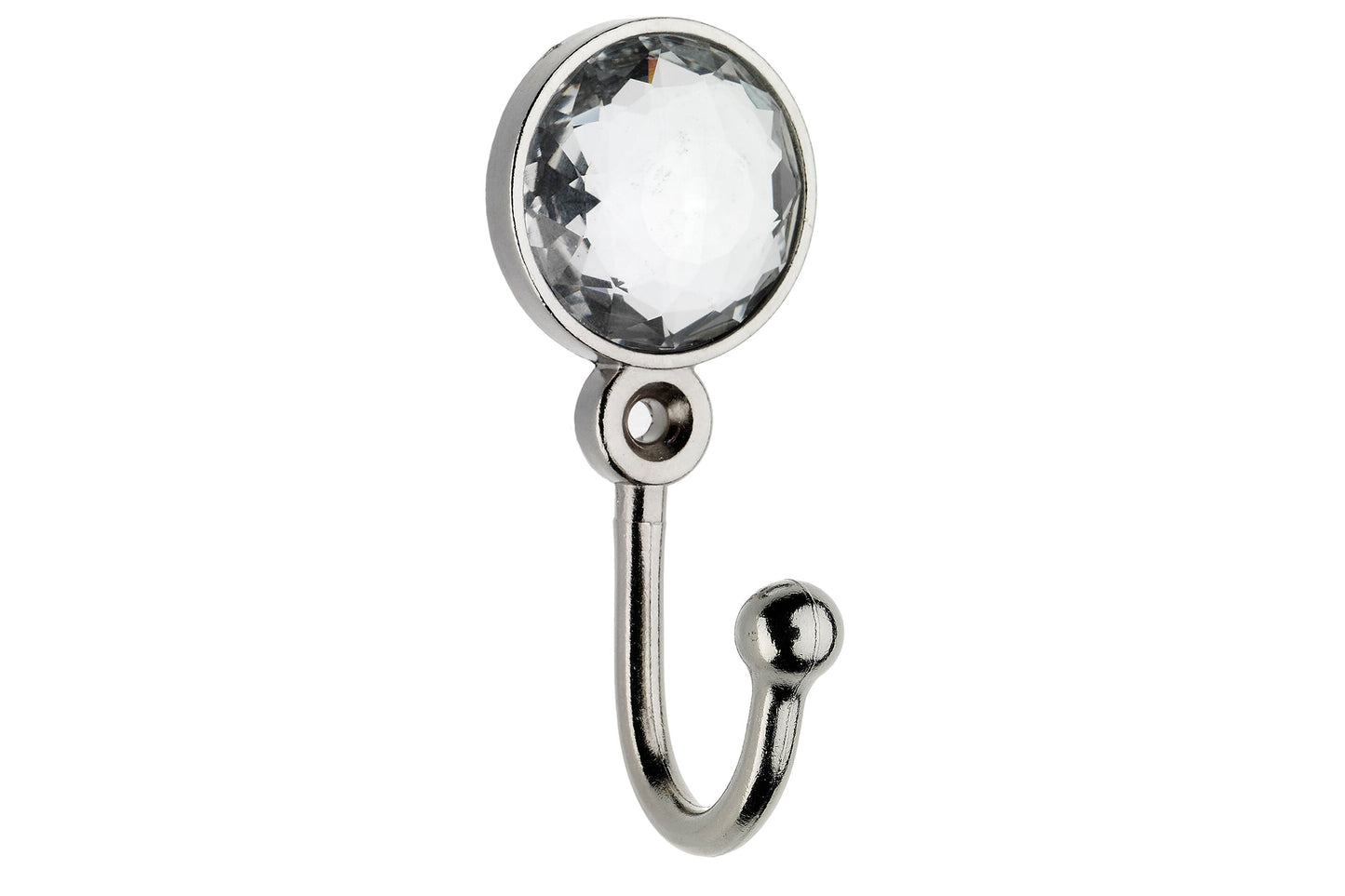 Swish Crystal Metal Curtain Tieback Hooks (Pair) - Satin Steel